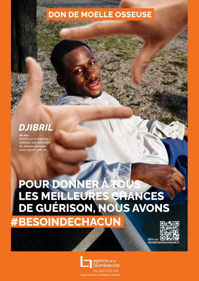 Image d'une affiche mettant en avant un jeune homme nommé Djibril